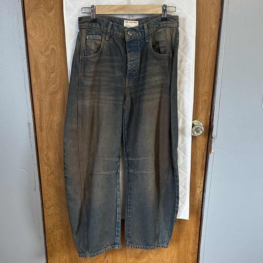 We The Free Washed Black Wide Leg Jeans
